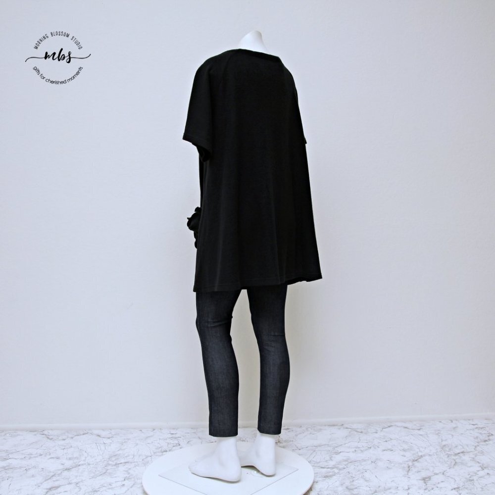 Piko 1988 By Anthropologie Pom Pom Flowy‎ Long Open Cardigan Black Women Size  M - Picture 2 of 10